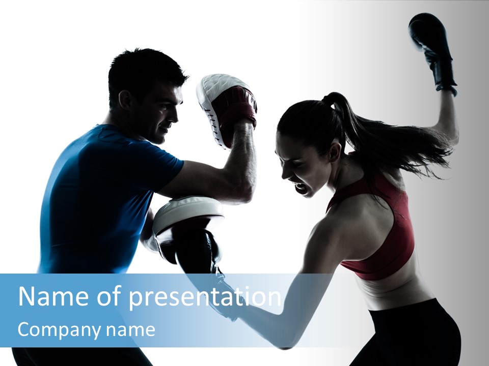 Boxing Portrait Female PowerPoint Template