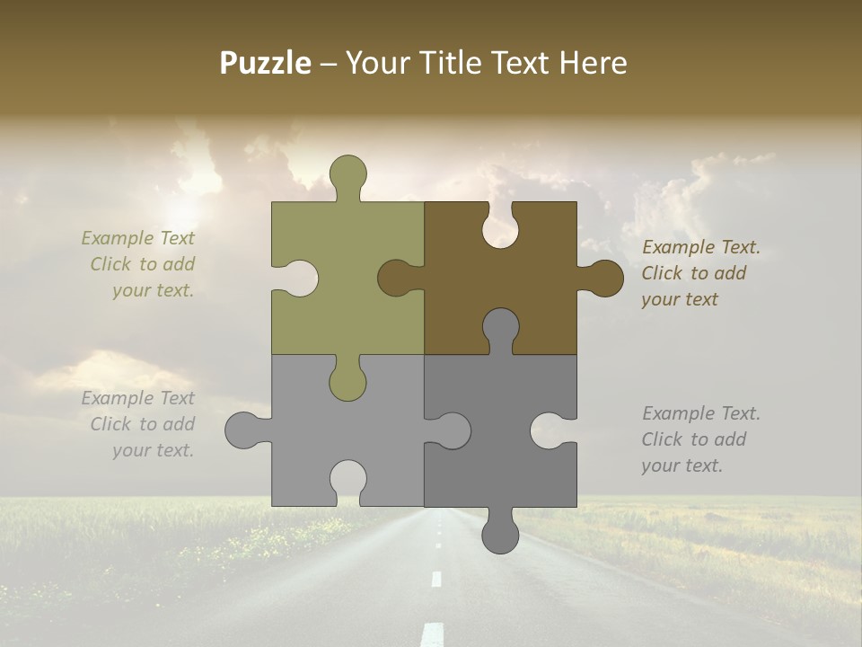 Highway Dawn Line PowerPoint Template