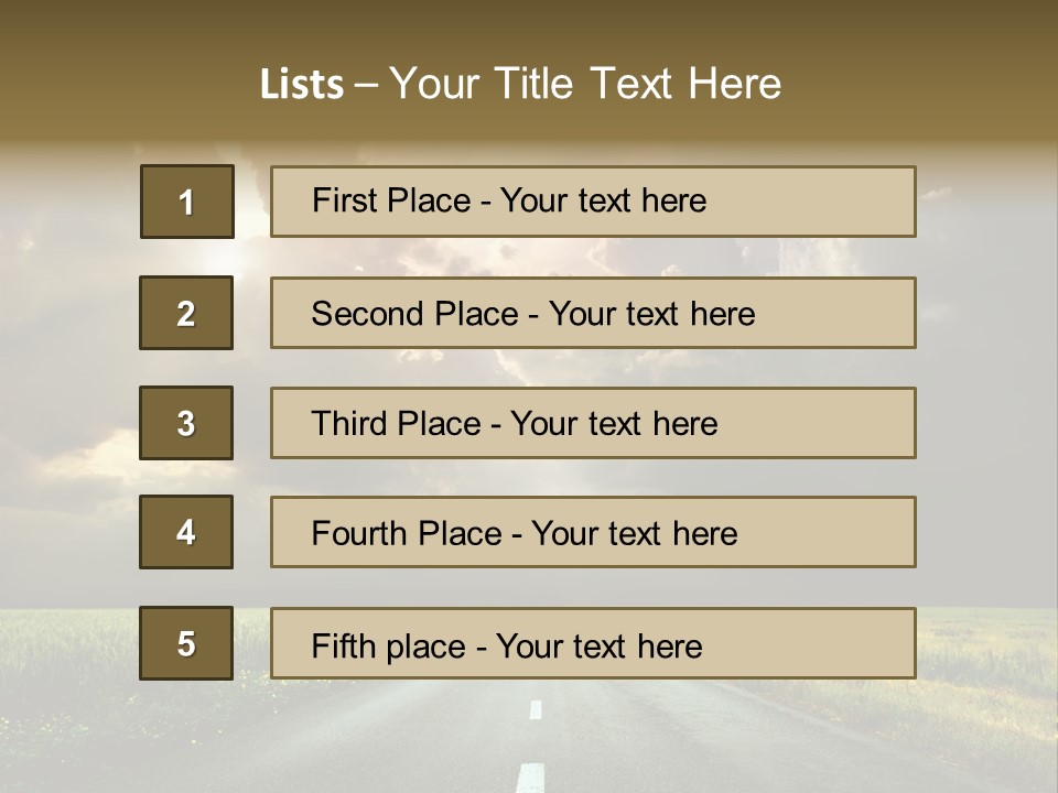 Highway Dawn Line PowerPoint Template