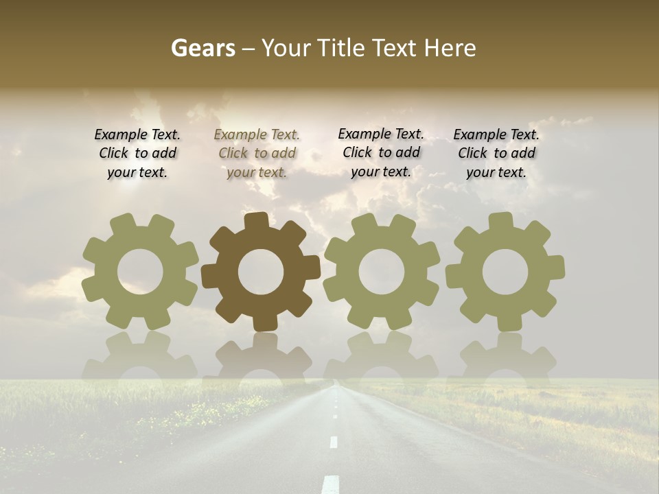 Highway Dawn Line PowerPoint Template