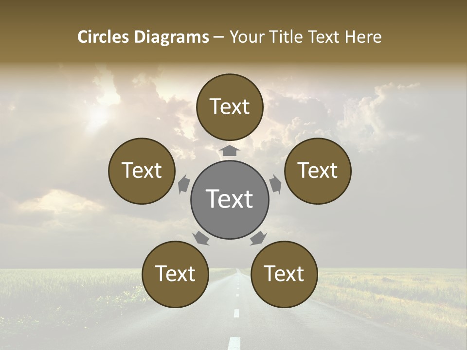 Highway Dawn Line PowerPoint Template