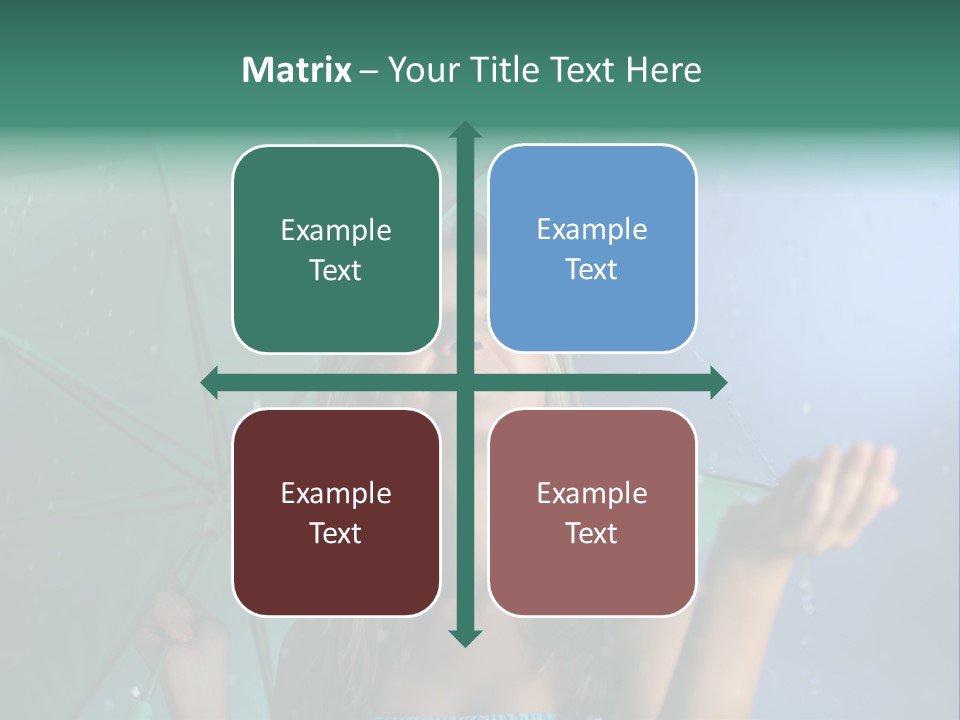 Autumn Umbrella Teenagers PowerPoint Template