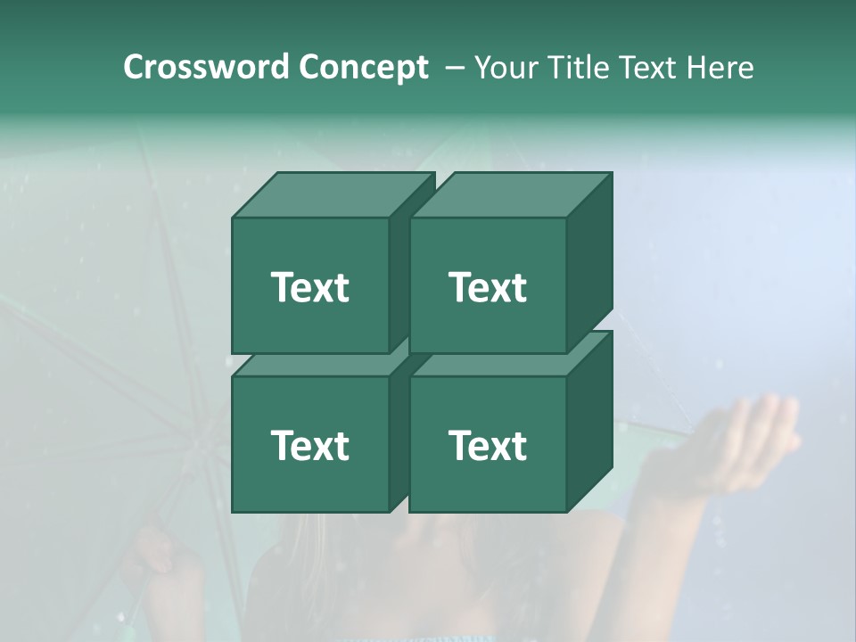 Autumn Umbrella Teenagers PowerPoint Template
