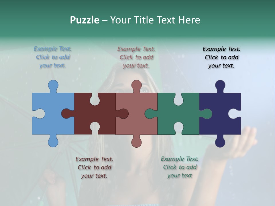 Autumn Umbrella Teenagers PowerPoint Template