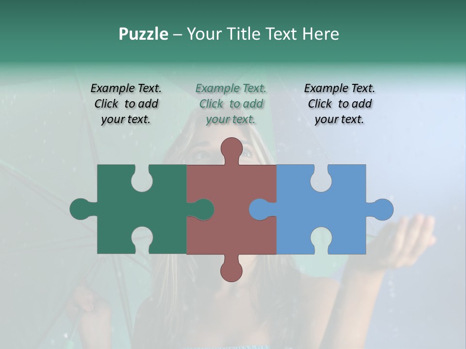 Autumn Umbrella Teenagers PowerPoint Template