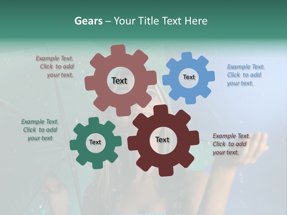 Autumn Umbrella Teenagers PowerPoint Template