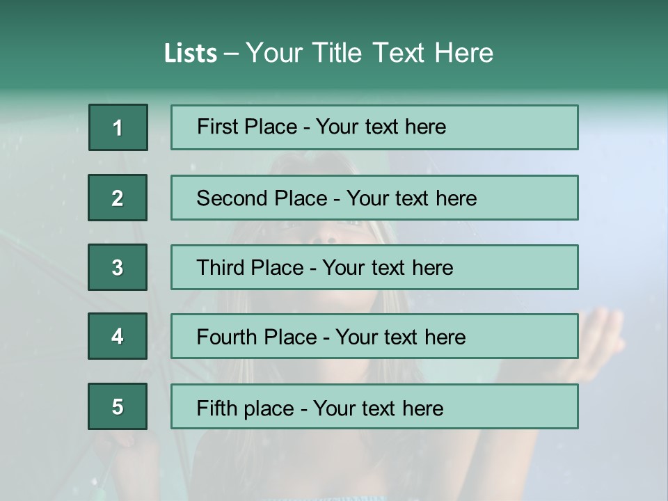 Autumn Umbrella Teenagers PowerPoint Template