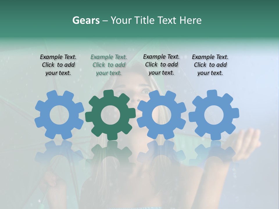 Autumn Umbrella Teenagers PowerPoint Template