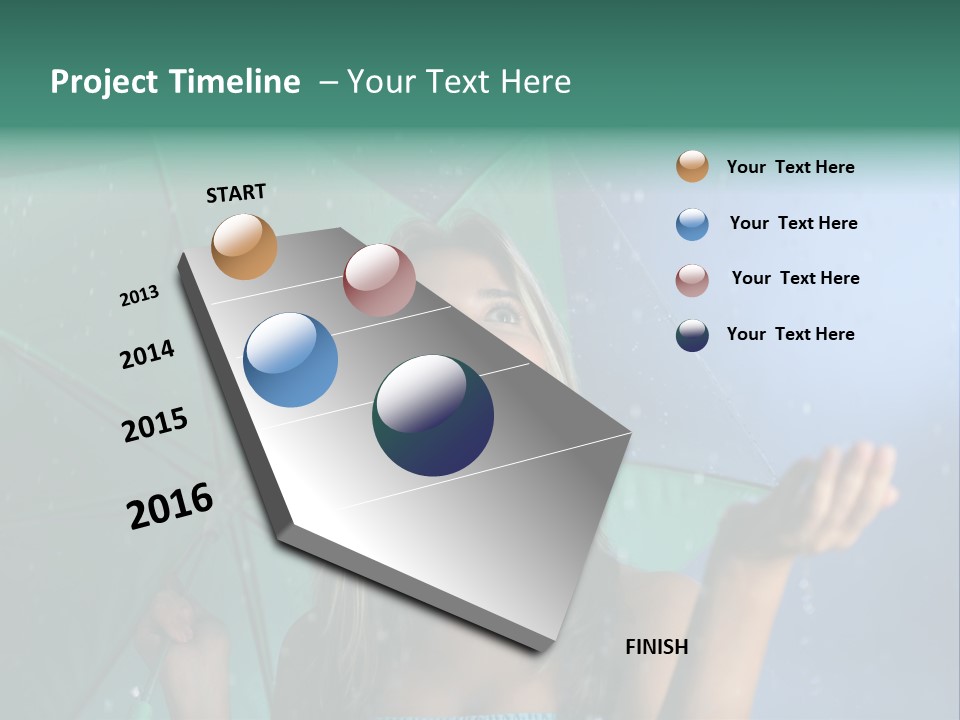 Autumn Umbrella Teenagers PowerPoint Template