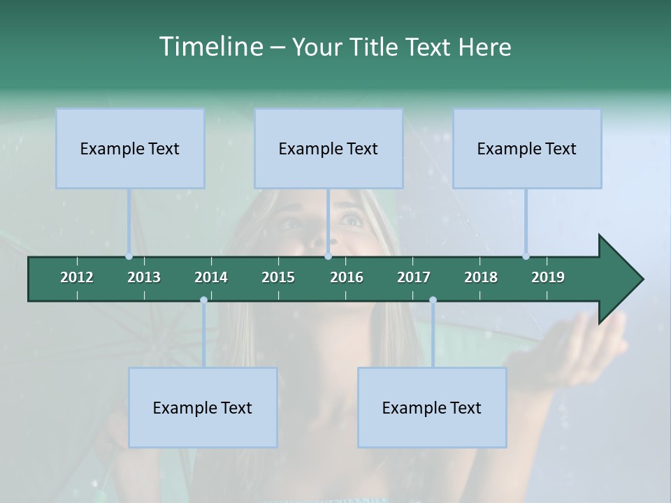 Autumn Umbrella Teenagers PowerPoint Template
