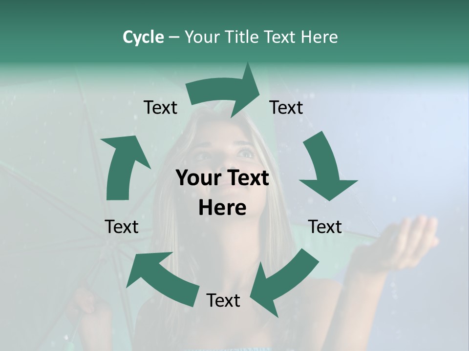 Autumn Umbrella Teenagers PowerPoint Template