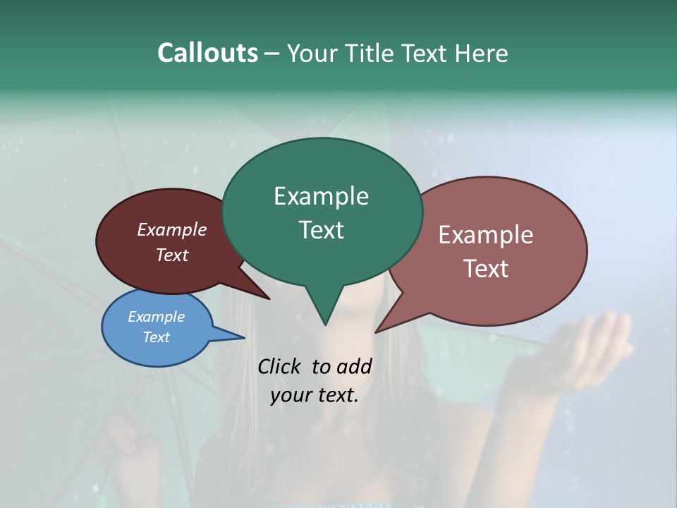 Autumn Umbrella Teenagers PowerPoint Template