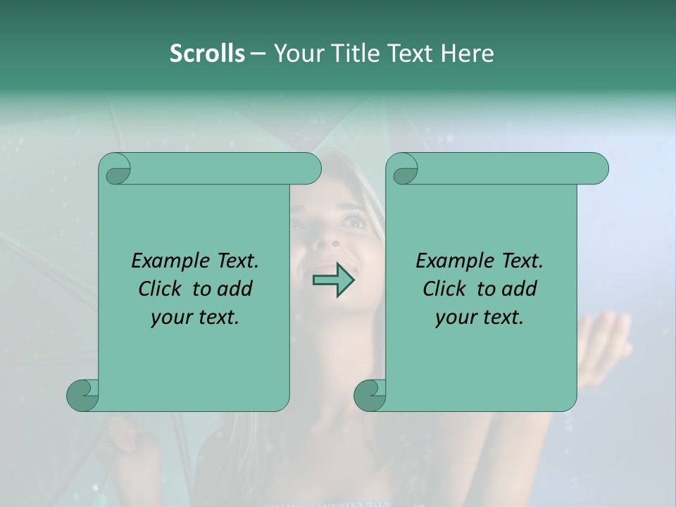 Autumn Umbrella Teenagers PowerPoint Template