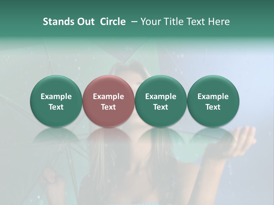 Autumn Umbrella Teenagers PowerPoint Template