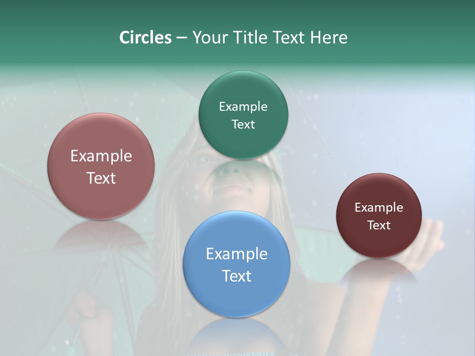 Autumn Umbrella Teenagers PowerPoint Template