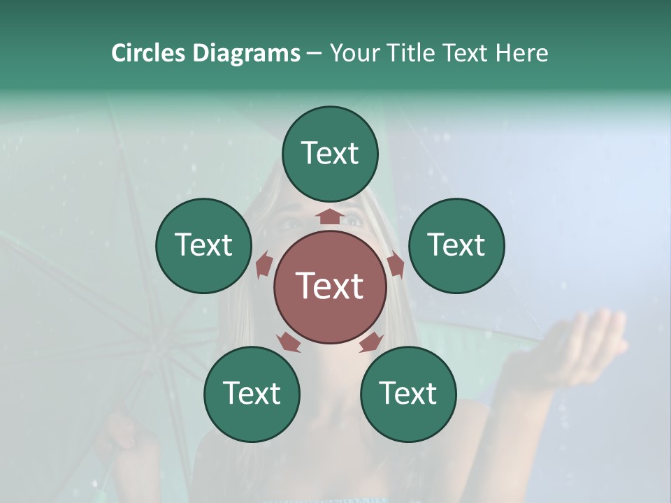 Autumn Umbrella Teenagers PowerPoint Template