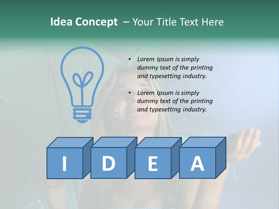 Autumn Umbrella Teenagers PowerPoint Template