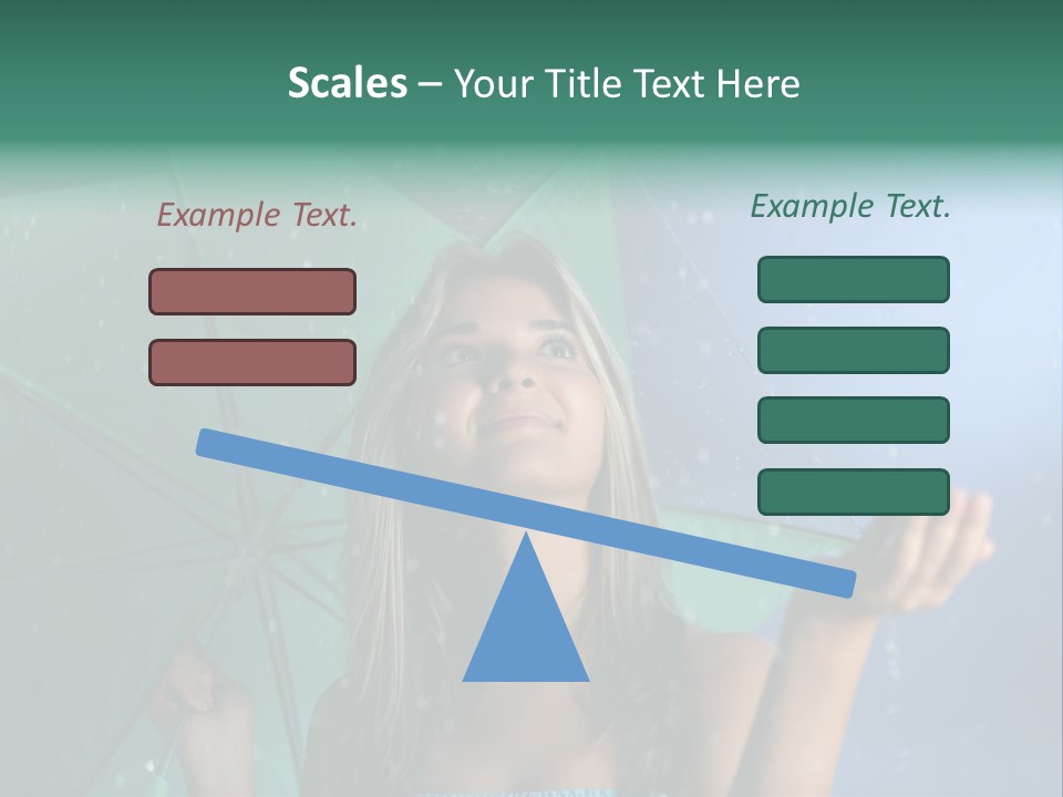 Autumn Umbrella Teenagers PowerPoint Template