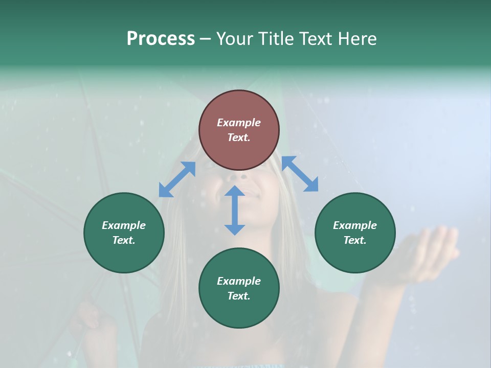 Autumn Umbrella Teenagers PowerPoint Template