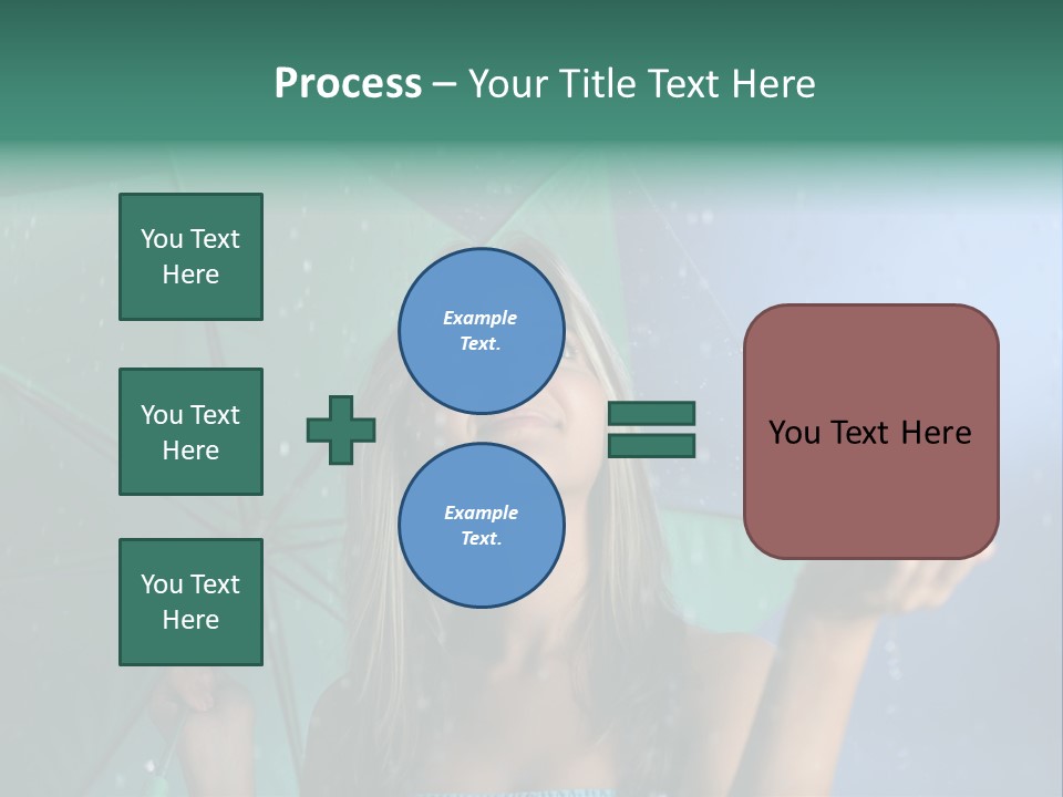 Autumn Umbrella Teenagers PowerPoint Template