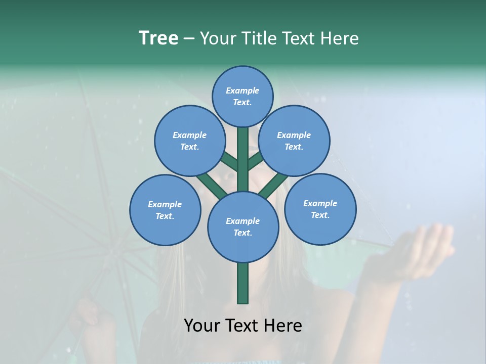 Autumn Umbrella Teenagers PowerPoint Template