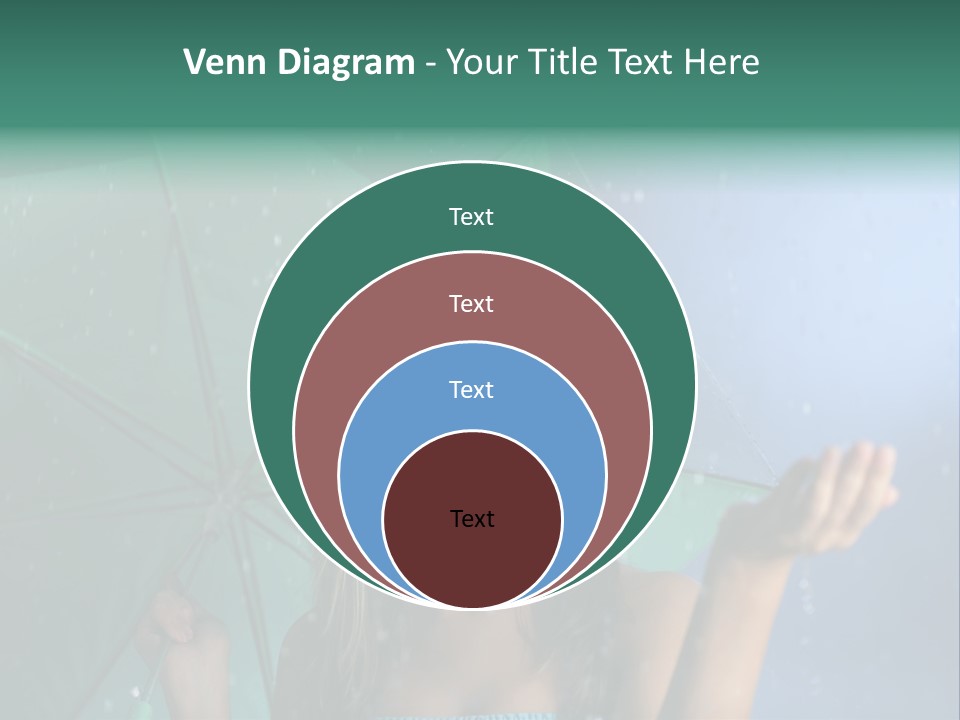 Autumn Umbrella Teenagers PowerPoint Template