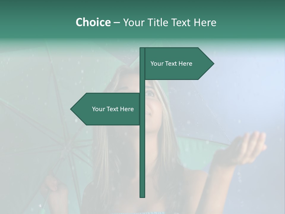 Autumn Umbrella Teenagers PowerPoint Template