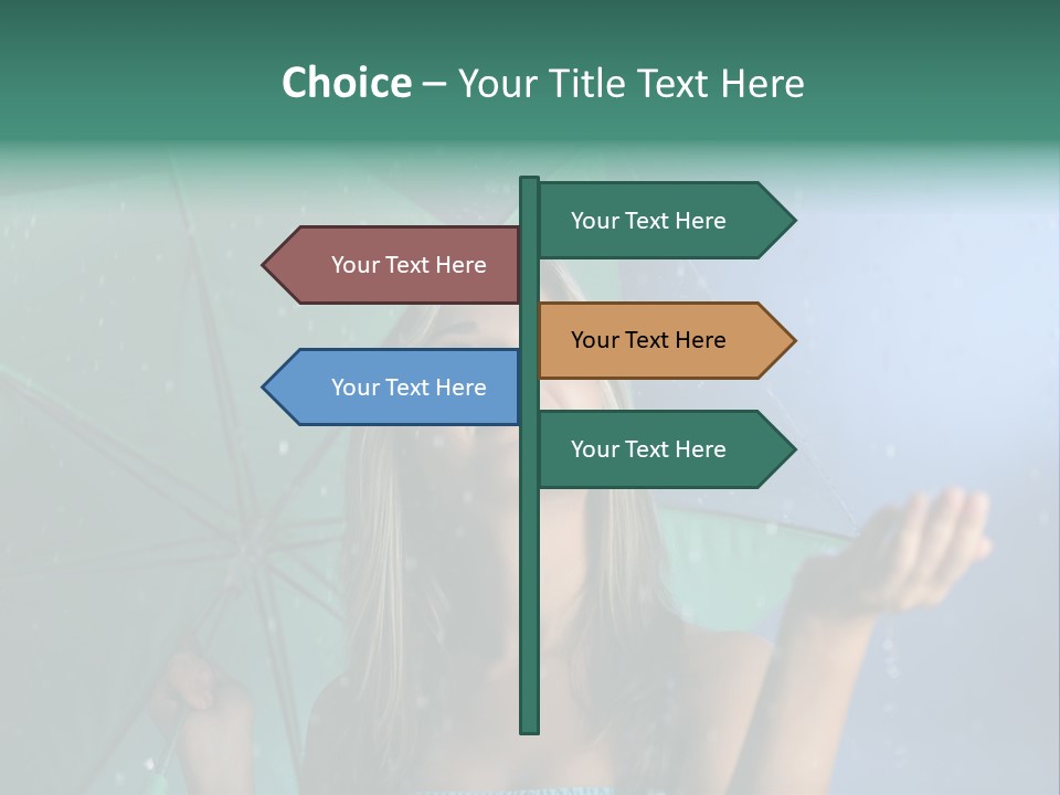 Autumn Umbrella Teenagers PowerPoint Template