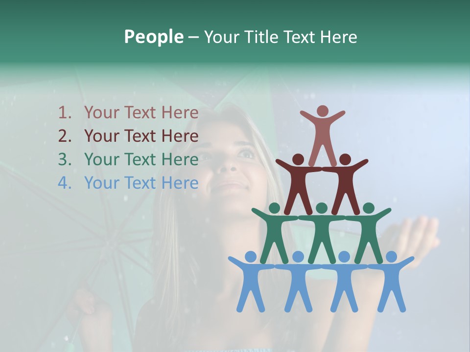 Autumn Umbrella Teenagers PowerPoint Template