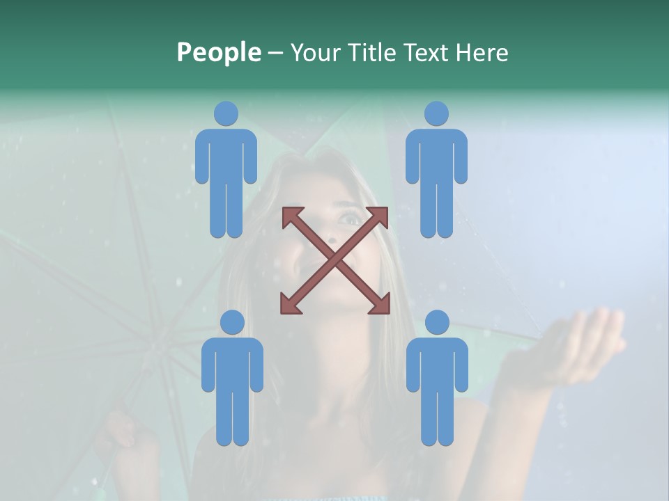 Autumn Umbrella Teenagers PowerPoint Template