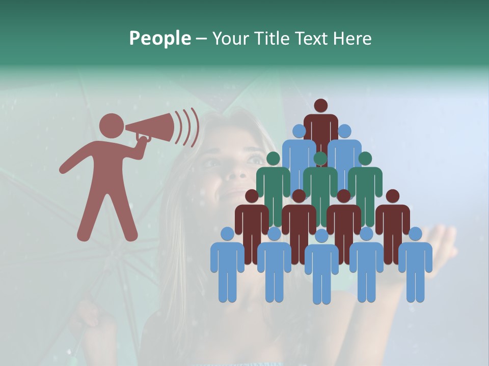 Autumn Umbrella Teenagers PowerPoint Template