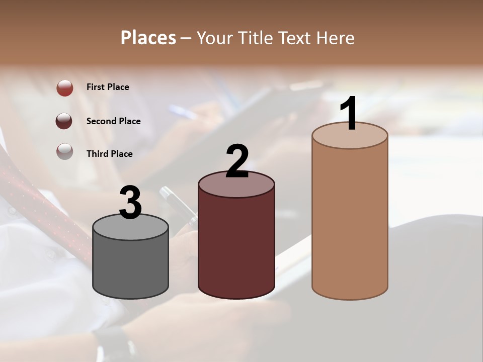 Formal Caucasian Sitting PowerPoint Template