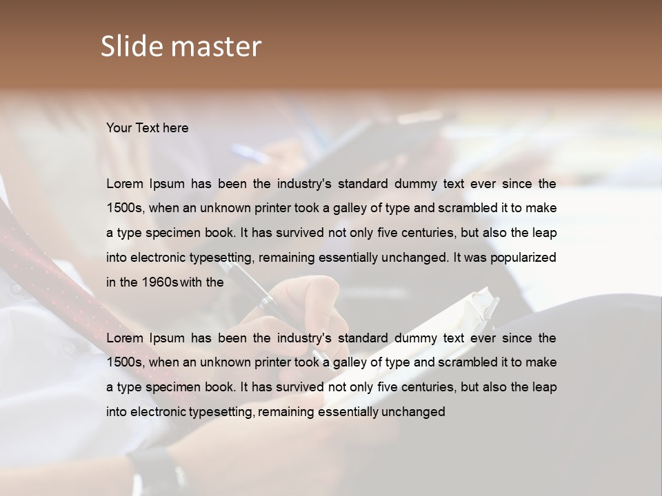 Formal Caucasian Sitting PowerPoint Template