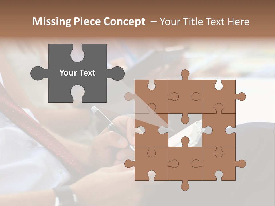 Formal Caucasian Sitting PowerPoint Template