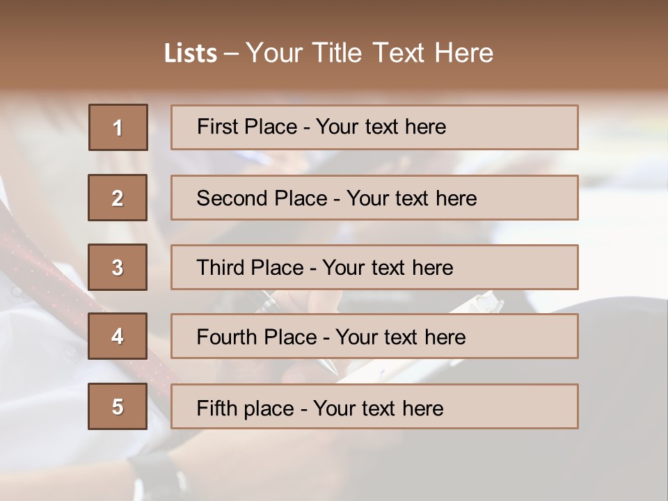Formal Caucasian Sitting PowerPoint Template