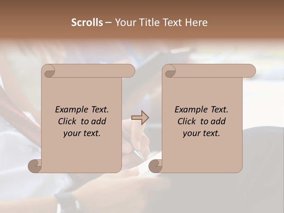Formal Caucasian Sitting PowerPoint Template
