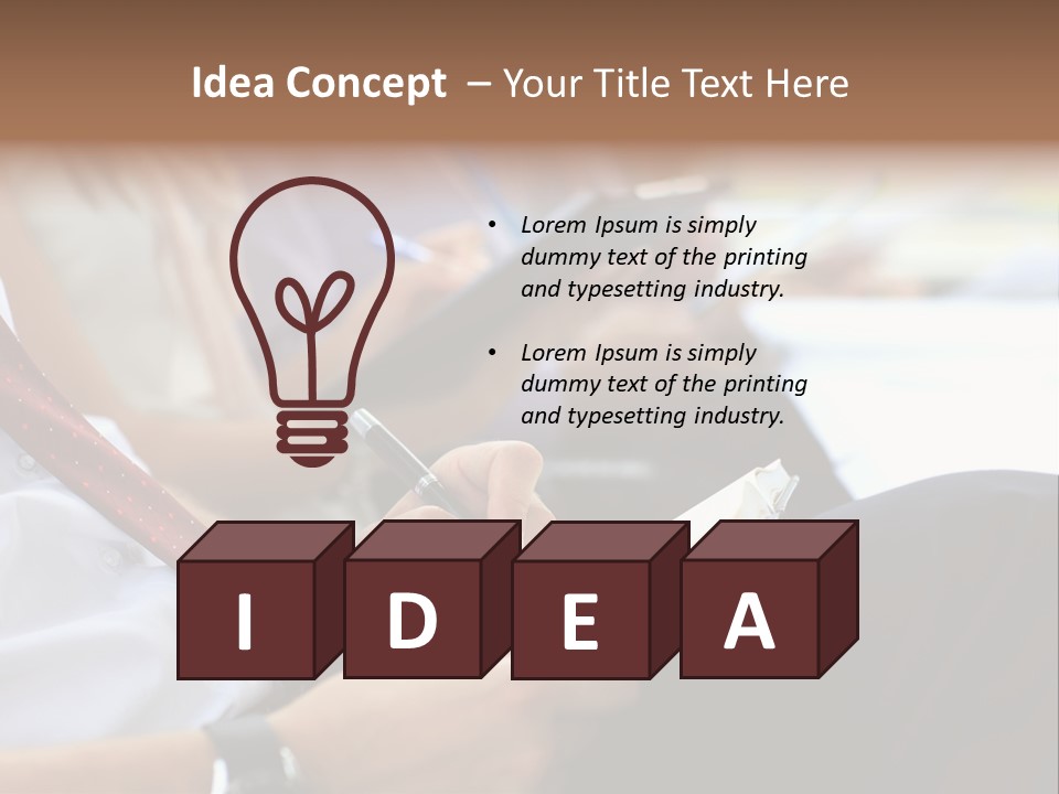 Formal Caucasian Sitting PowerPoint Template