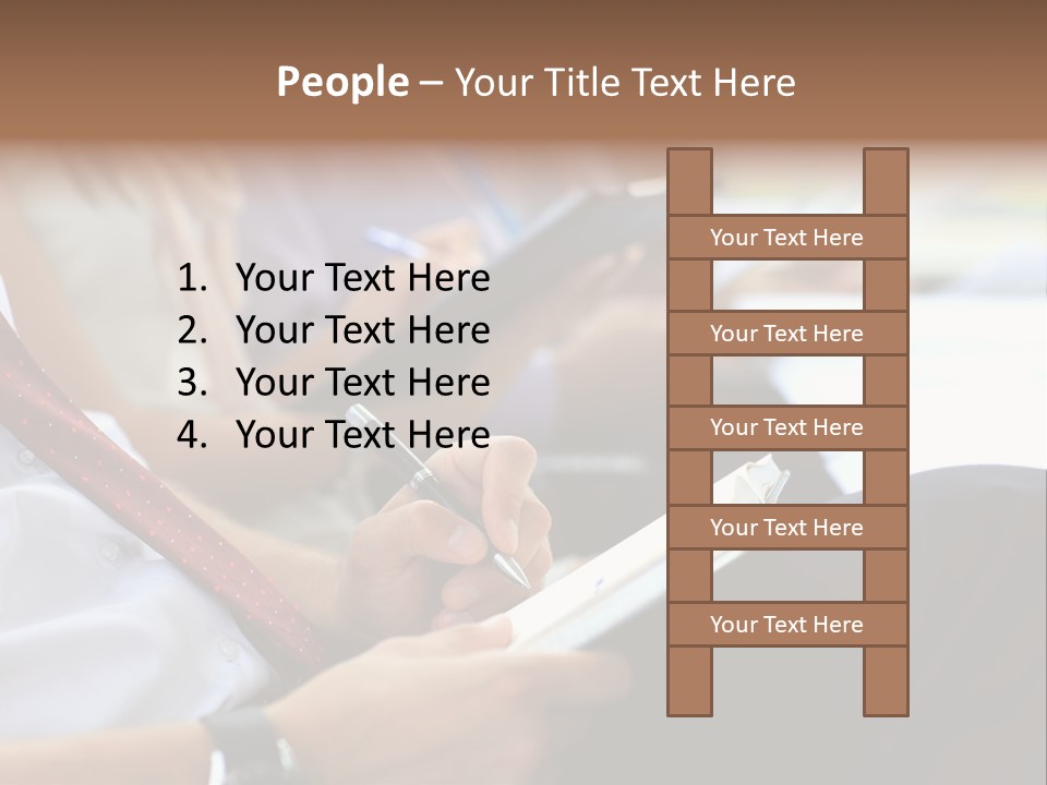 Formal Caucasian Sitting PowerPoint Template