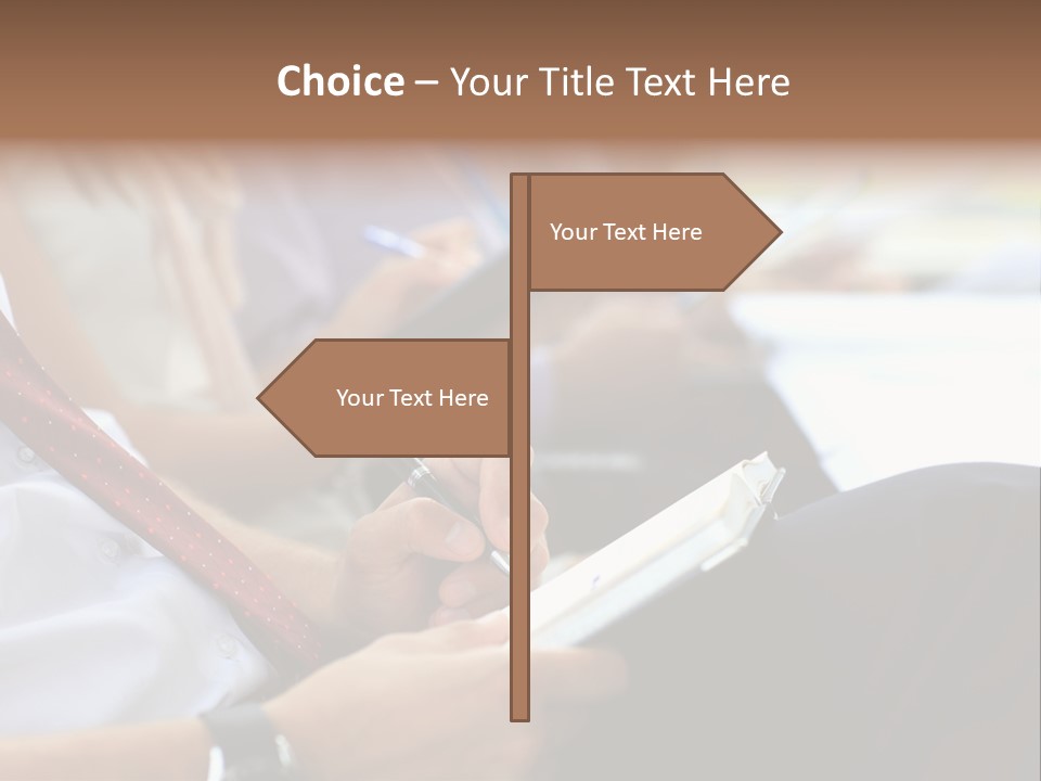 Formal Caucasian Sitting PowerPoint Template