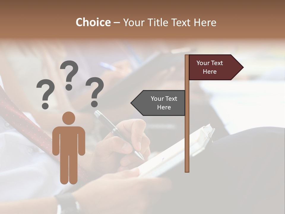 Formal Caucasian Sitting PowerPoint Template