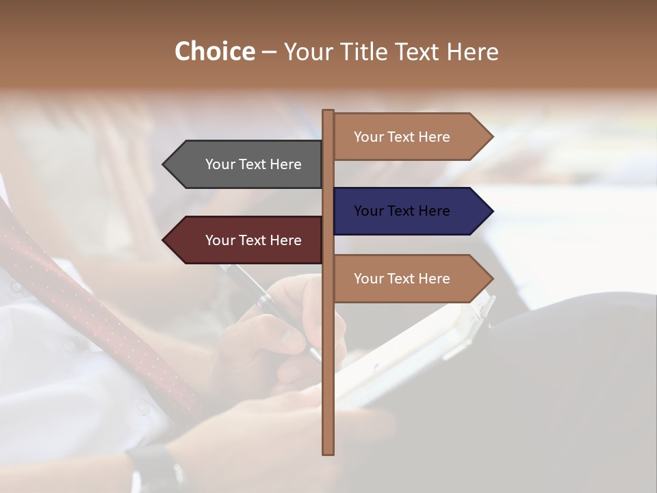 Formal Caucasian Sitting PowerPoint Template