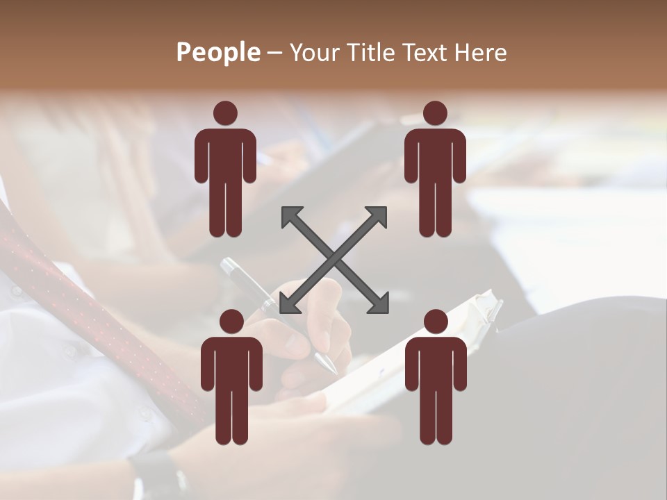 Formal Caucasian Sitting PowerPoint Template