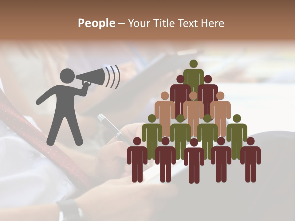 Formal Caucasian Sitting PowerPoint Template