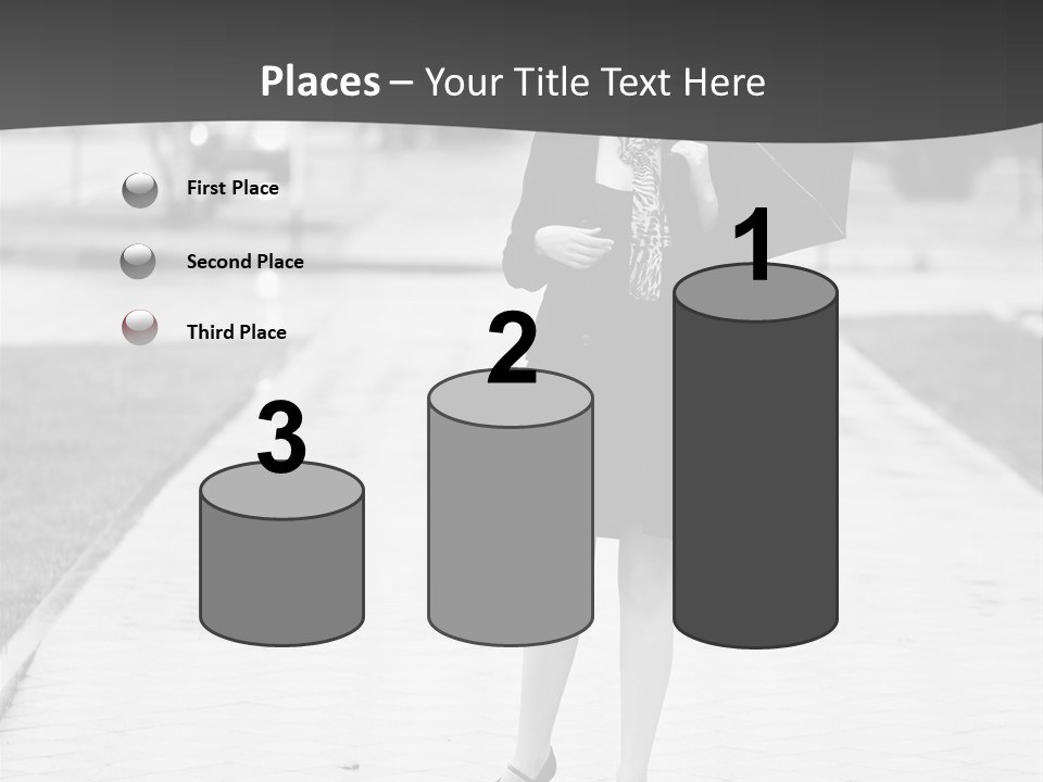 Woman Crossing Young PowerPoint Template