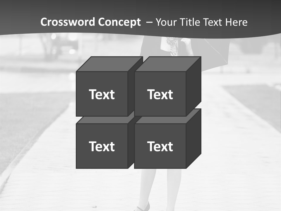 Woman Crossing Young PowerPoint Template