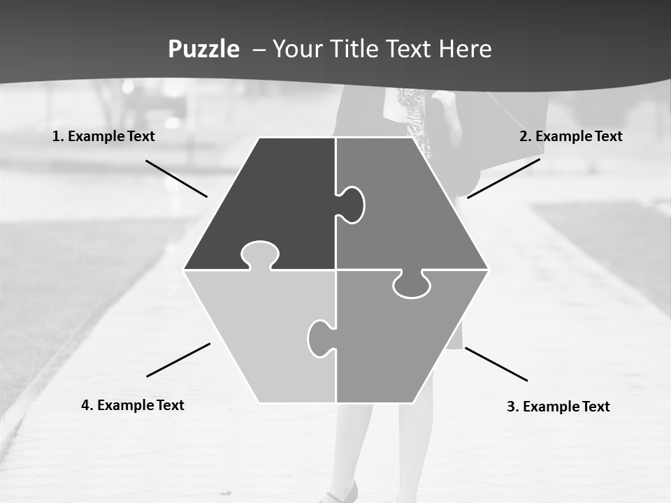 Woman Crossing Young PowerPoint Template