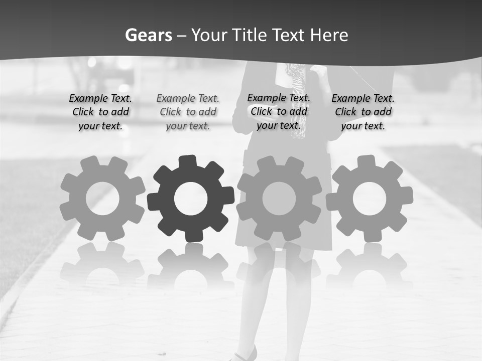 Woman Crossing Young PowerPoint Template