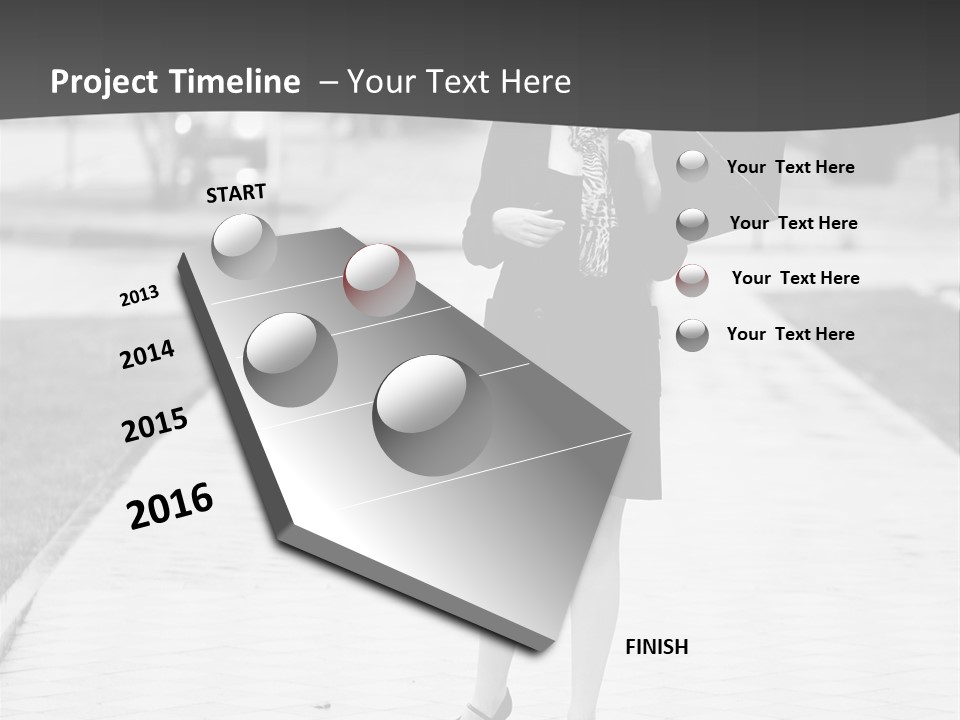 Woman Crossing Young PowerPoint Template