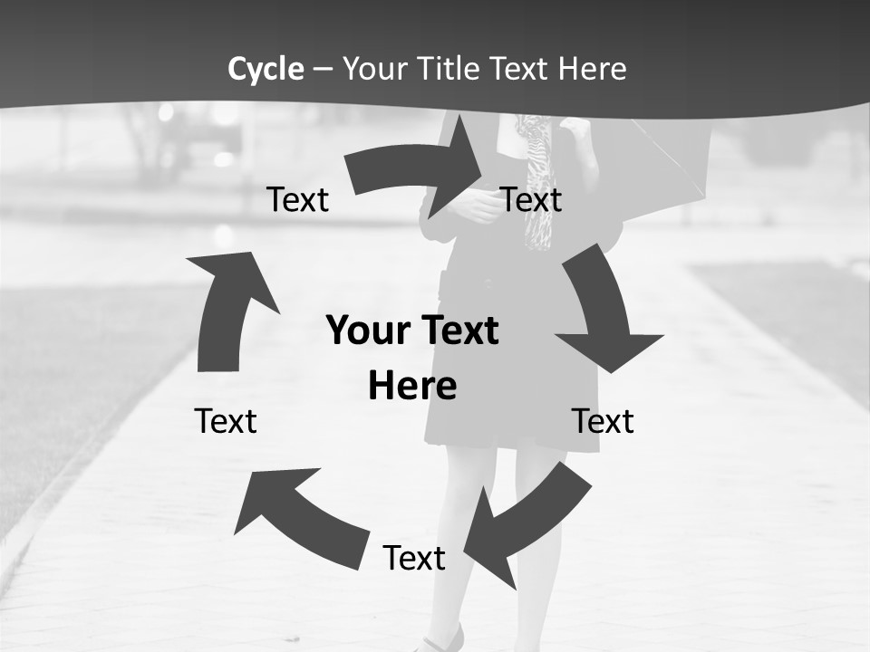 Woman Crossing Young PowerPoint Template