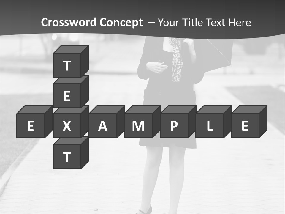 Woman Crossing Young PowerPoint Template